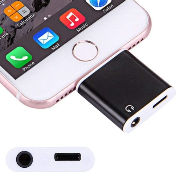 AussieSuperStore Homeware Supplies iPhone 7 / iPhone 7 Plus Aluminum Shell 8 Pin to 3.5mm Jack Audio & 8 Pin Charger Adapter (Black) iPhone 7, 7 Plus Aluminum Shell 8 Pin to Jack Audio & 8 Pin Charger  CBIP7G0107BLK